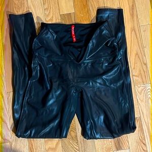 Spanx faux leather leggings size large